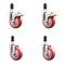 Service Caster 4 Inch 316SS Red Poly Swivel 1-1/4 Inch Expanding Stem Caster Lock Brake, 2PK SS316TTLEX20S414-PPUB-RED-2-S-2-114 - alternate 1